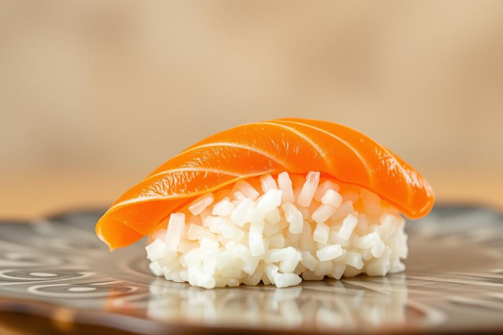 salmón noruego en sushi