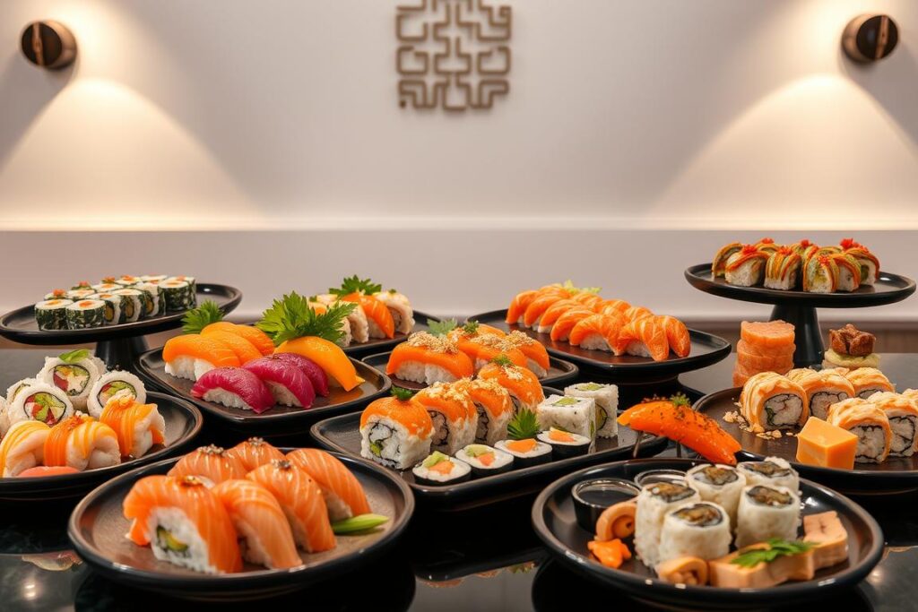 Variedad de sushi en Pozuelo