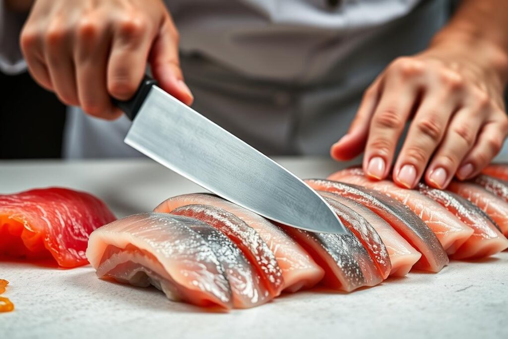técnicas de corte para sushi